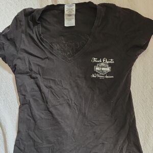 VooDoo Harley-Davidson Women's Black V-Neck Tee